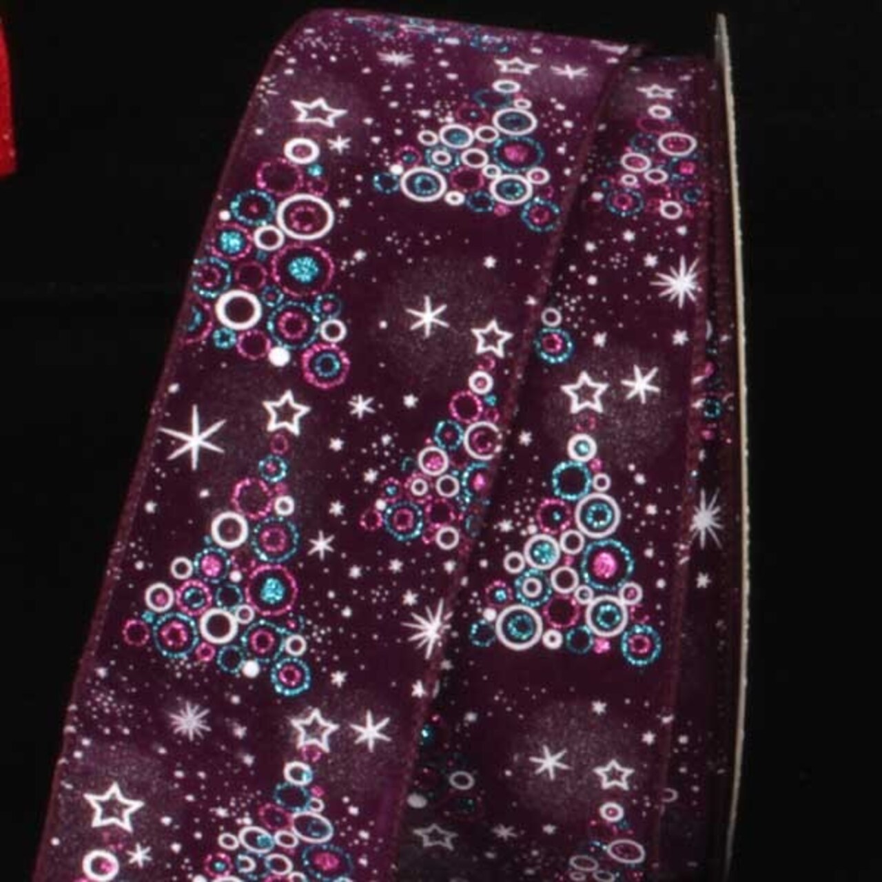 The Ribbon People Purple Bubble Trees Wired Craft Ribbon 2.5" x 20 Yards